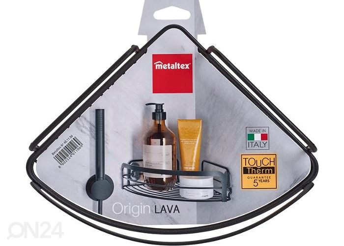 Полка угловая для ванной комнаты Origin, 20x20x6 см, черная увеличить