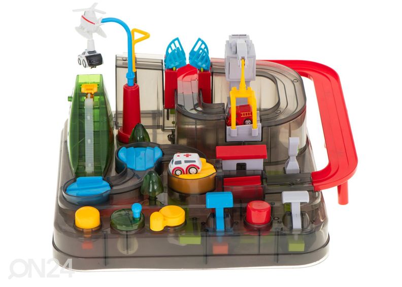 Полоса препятствий со светодиодными огнями и 3 машинками увеличить