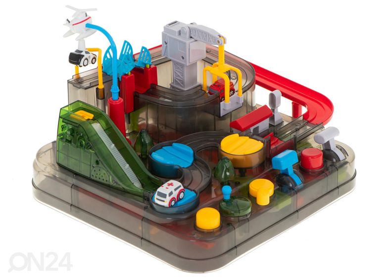 Полоса препятствий со светодиодными огнями и 3 машинками увеличить