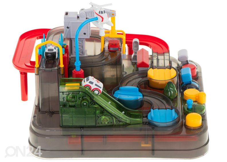 Полоса препятствий со светодиодными огнями и 3 машинками увеличить