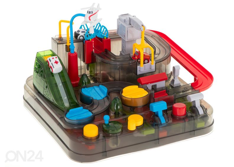 Полоса препятствий со светодиодными огнями и 3 машинками увеличить