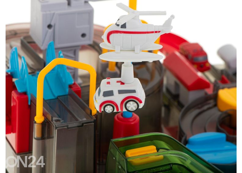 Полоса препятствий со светодиодными огнями и 3 машинками увеличить