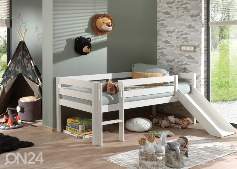 Полувысокая детская кровать Pino 90x200 cm, белый увеличить