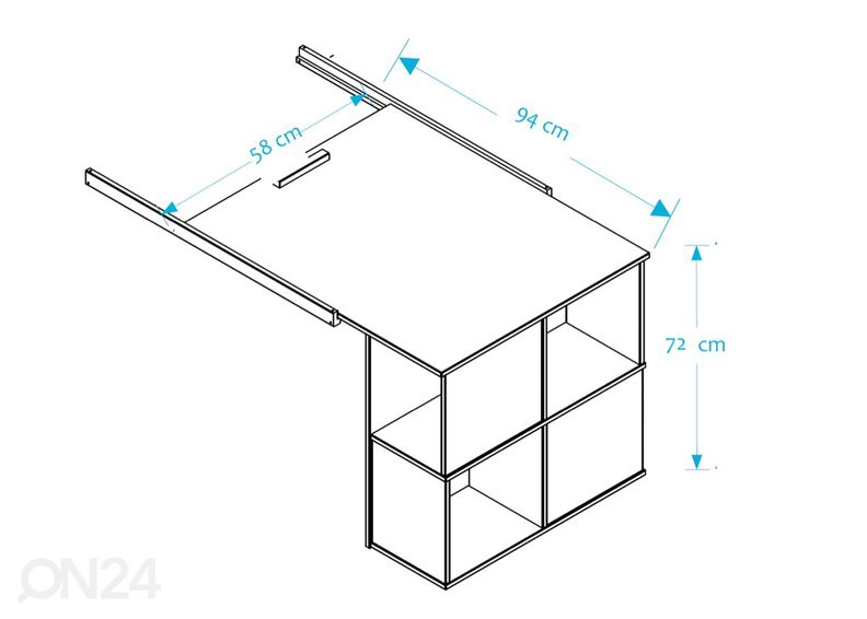 Полувысокая кровать Robin 90х200 см со столом, комодом и полкой увеличить