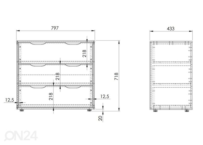 Полувысокая кровать Robin 90х200 см с комодом и полкой увеличить