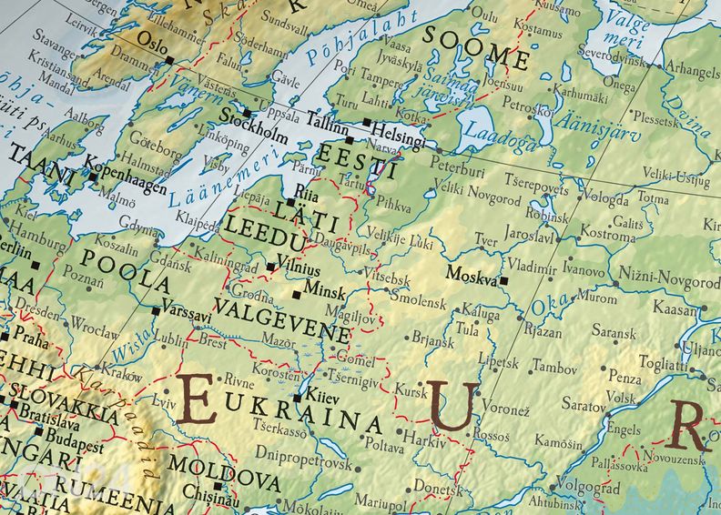 Полушария, карта мира Regio увеличить
