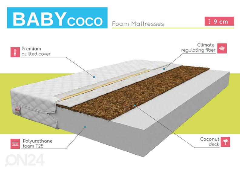 Поролоновый матрас Baby Coco 80x180 cm увеличить