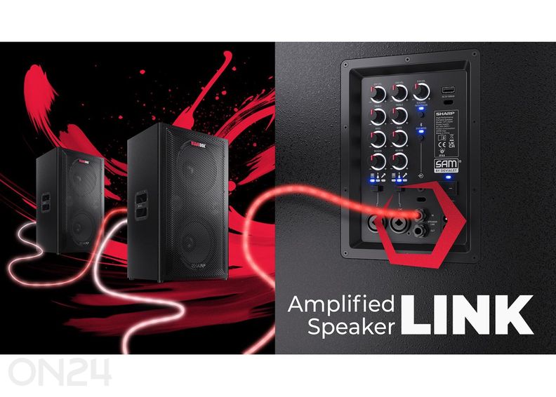 Портативная акустическая система Sharp SUMOBOX Pro, 200 Вт RMS, IPX4, чёрная увеличить