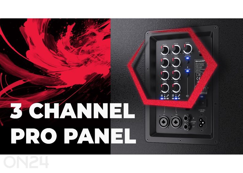 Портативная акустическая система Sharp SUMOBOX Pro, 200 Вт RMS, IPX4, чёрная увеличить