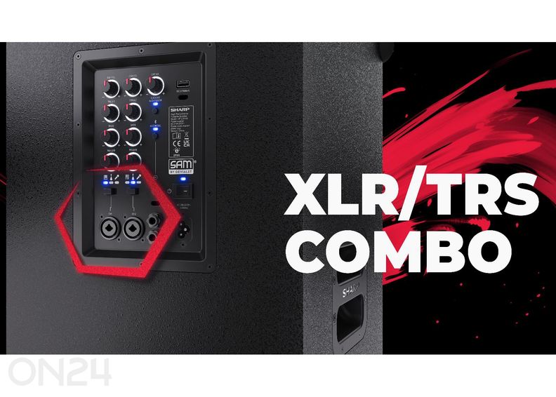 Портативная акустическая система Sharp SUMOBOX Pro, 200 Вт RMS, IPX4, чёрная увеличить