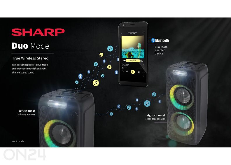 Портативная акустическая система Sharp XParty Street Beat с Bluetooth, IPX4, чёрная увеличить