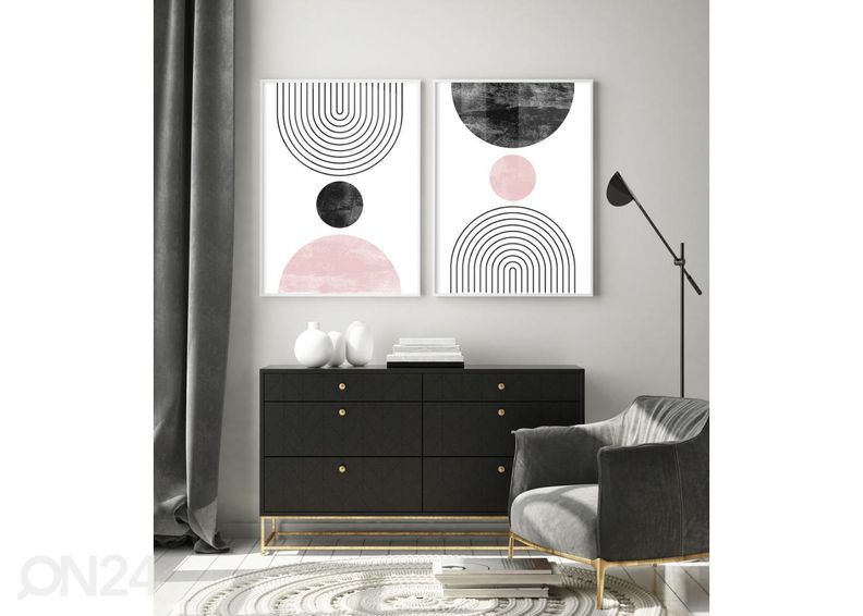 Постер Розовая геометрия II 21x30 см увеличить