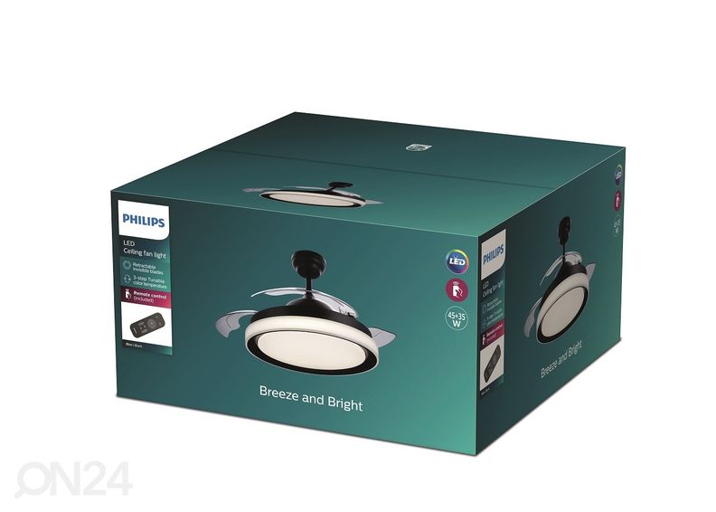 Потолочный светильник с вентилятором Philips Bliss SSW, черный увеличить