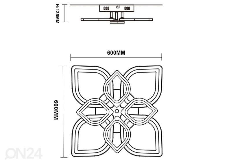 Потолочный светильник с дистанционным управлением Motif LED, черный увеличить