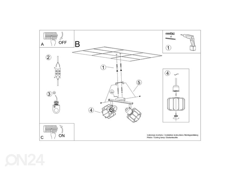 Потолочный светильник Beluci 2, черный увеличить