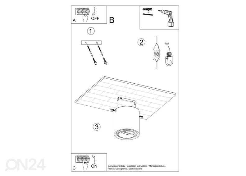 Потолочный светильник Cullo, бетон увеличить
