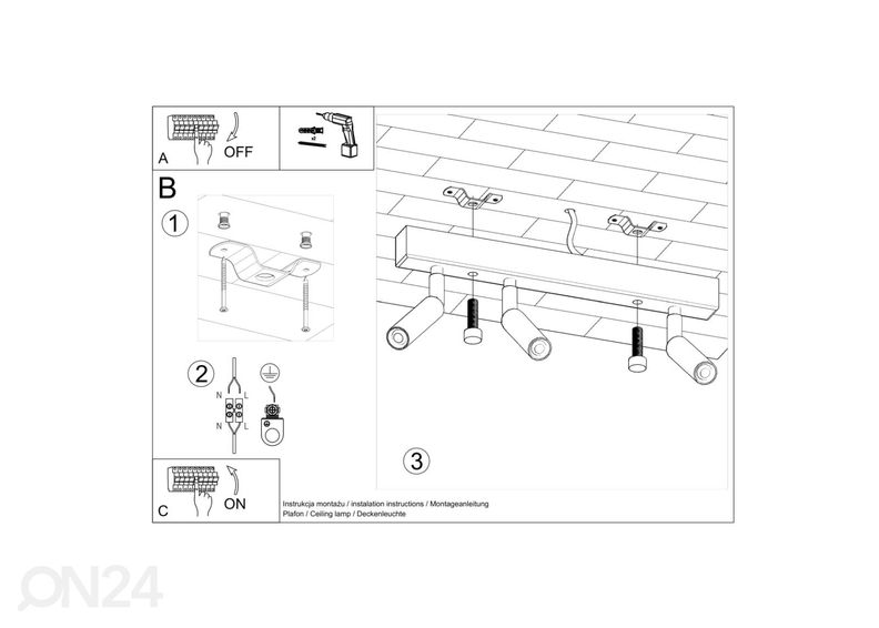 Потолочный светильник Eyetech 3, черный увеличить