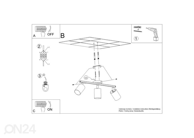 Потолочный светильник Lemmi 3, черный увеличить