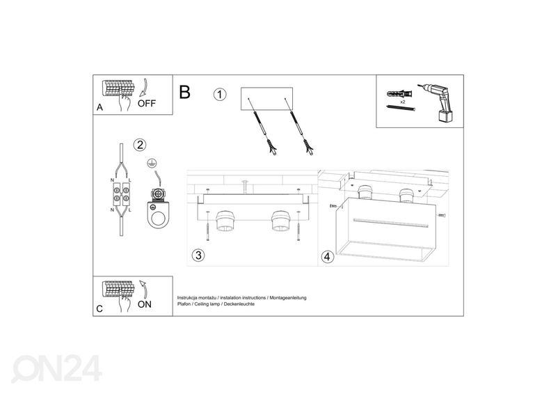 Потолочный светильник Lobo 2, серый увеличить
