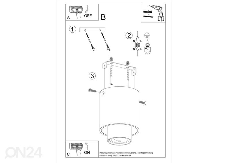 Потолочный светильник Nesi, черный увеличить