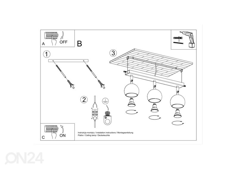 Потолочный светильник Oculare 3, белый увеличить