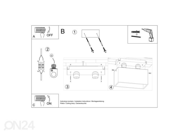 Потолочный светильник Quad, черный увеличить