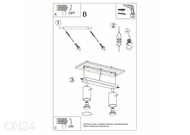 Потолочный светильник Ring 2, черный увеличить