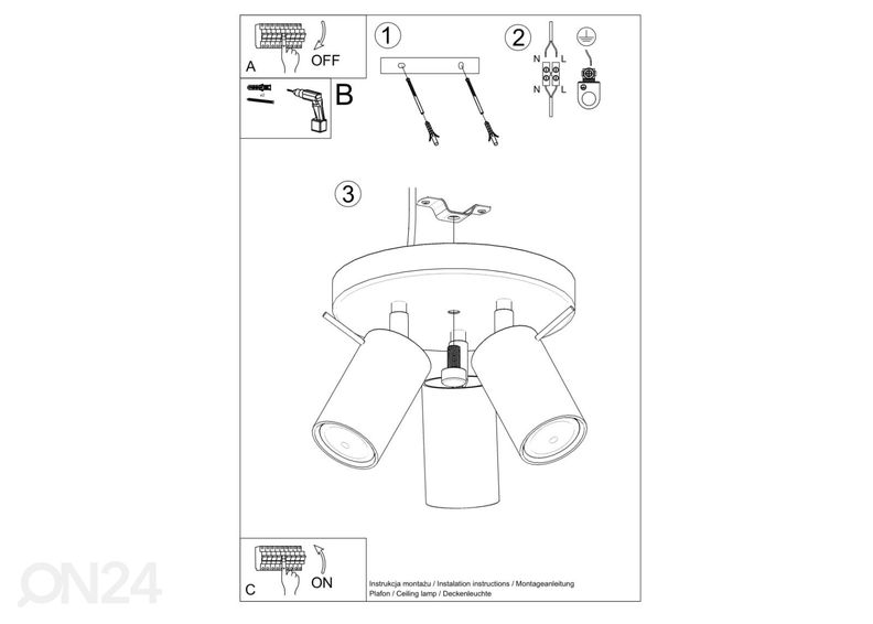 Потолочный светильник Ring 3P, белый увеличить