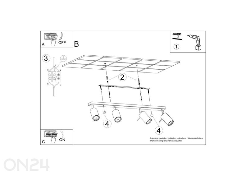 Потолочный светильник Ring 4L, бежевое увеличить