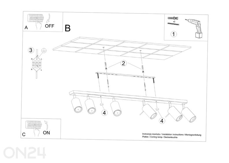 Потолочный светильник RING 6L, бежевый увеличить