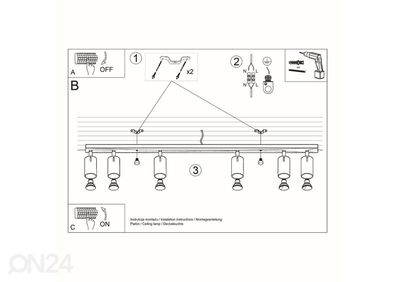 Потолочный светильник Ring 6L, серый увеличить