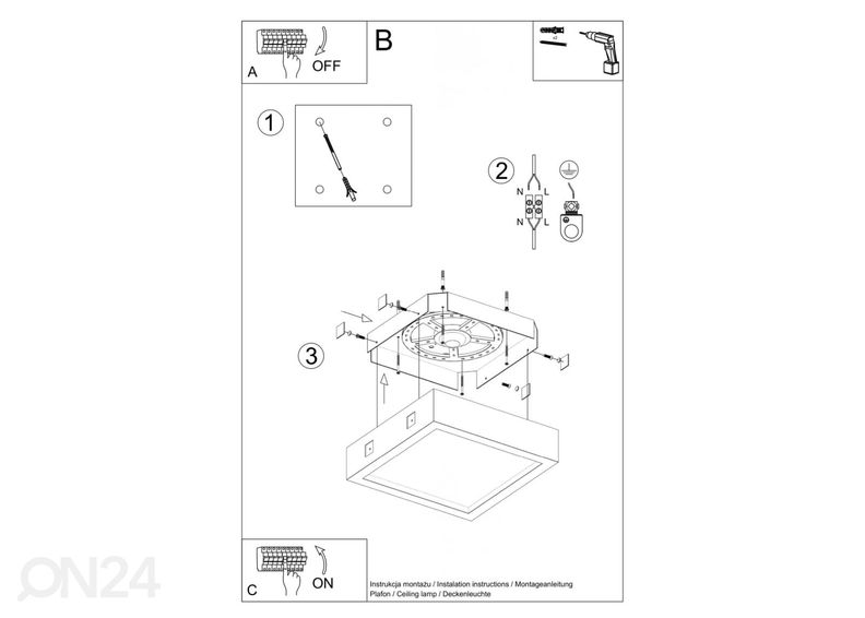Потолочный светильник Riza, бетон увеличить