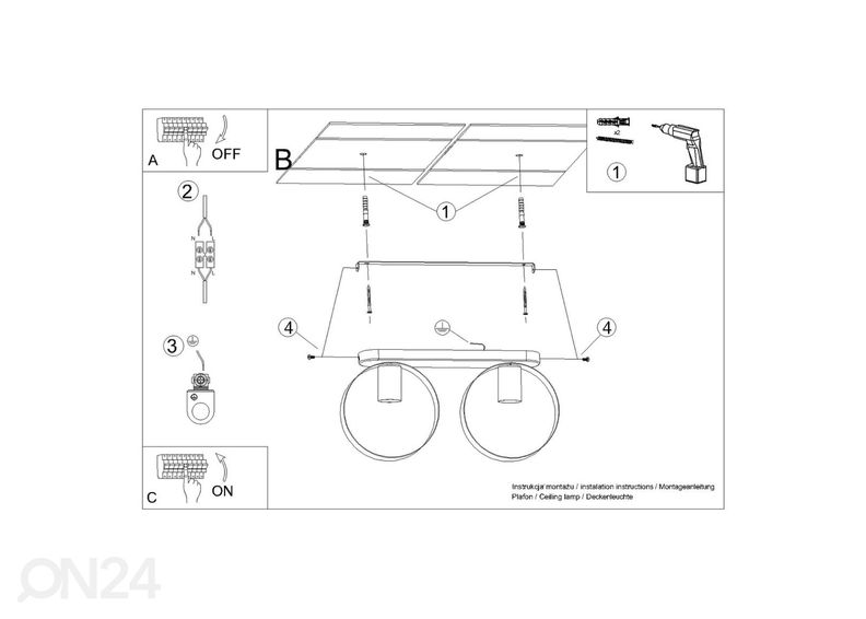 Потолочный светильник Titran 2, белый увеличить