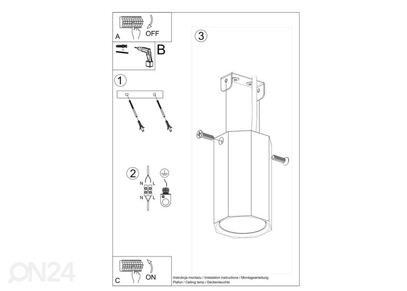 Потолочный светильник Zeke 10, дуб увеличить