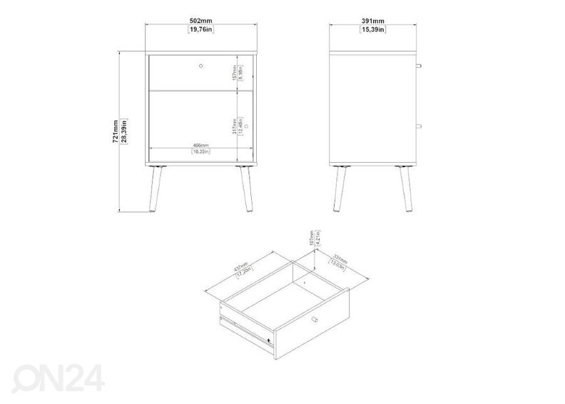 Прикроватная тумба Bodo 50 cm увеличить