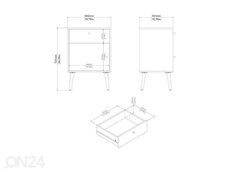 Прикроватная тумба Bodo 50 cm увеличить