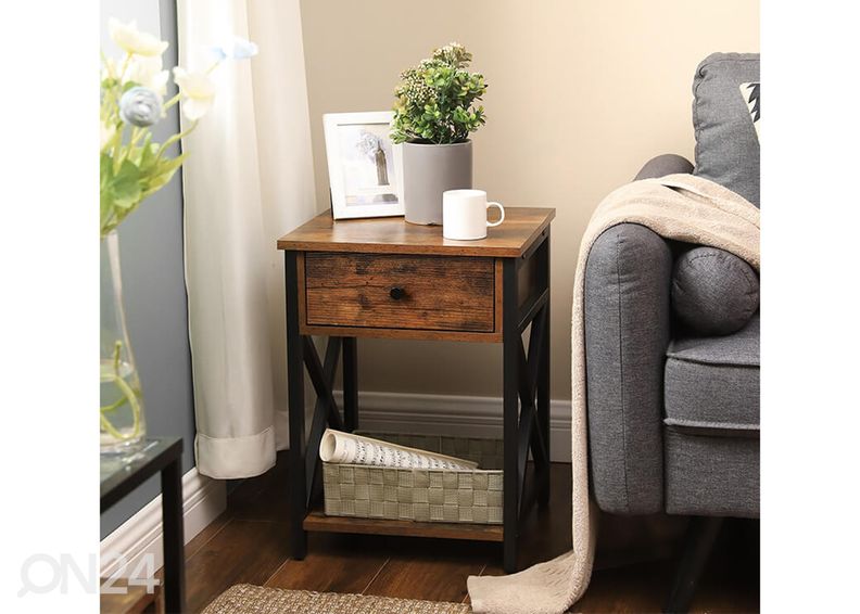 Прикроватная тумба Let, коричневый/чёрный увеличить