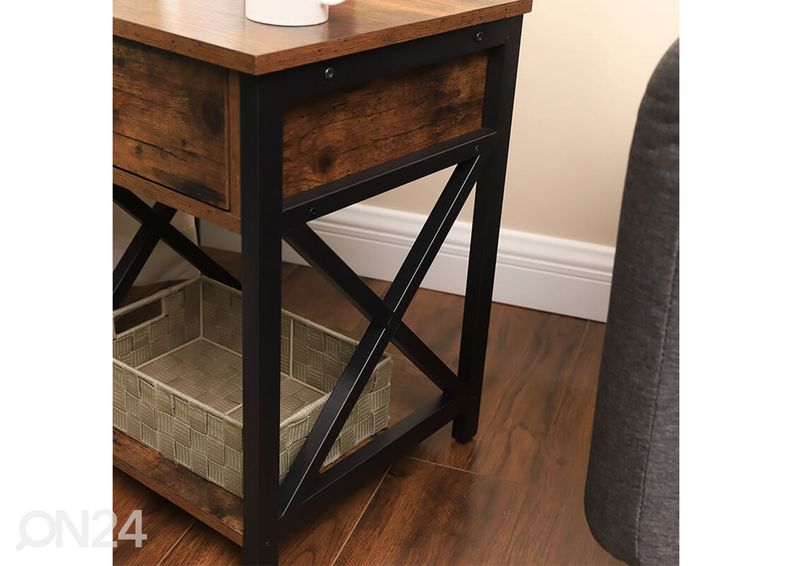 Прикроватная тумба Let, коричневый/чёрный увеличить