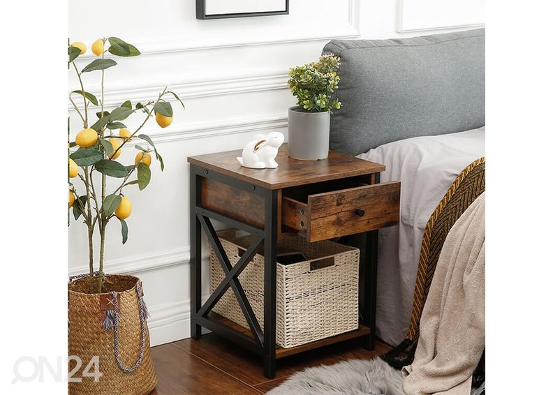 Прикроватная тумба Let, коричневый/чёрный увеличить