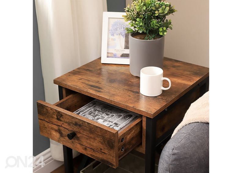 Прикроватная тумба Let, коричневый/чёрный увеличить