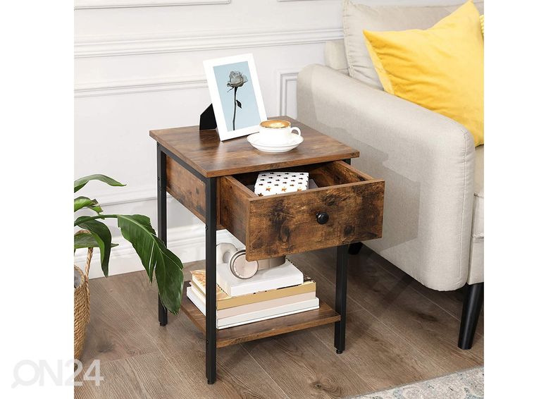 Прикроватная тумба Let, коричневый/чёрный увеличить