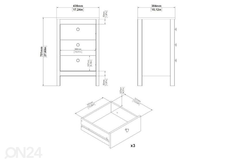 Прикроватная тумба Madrid 44 cm увеличить