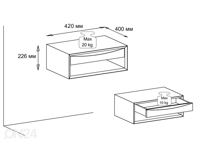 Прикроватная тумба Scan 42 cm, белое масло увеличить