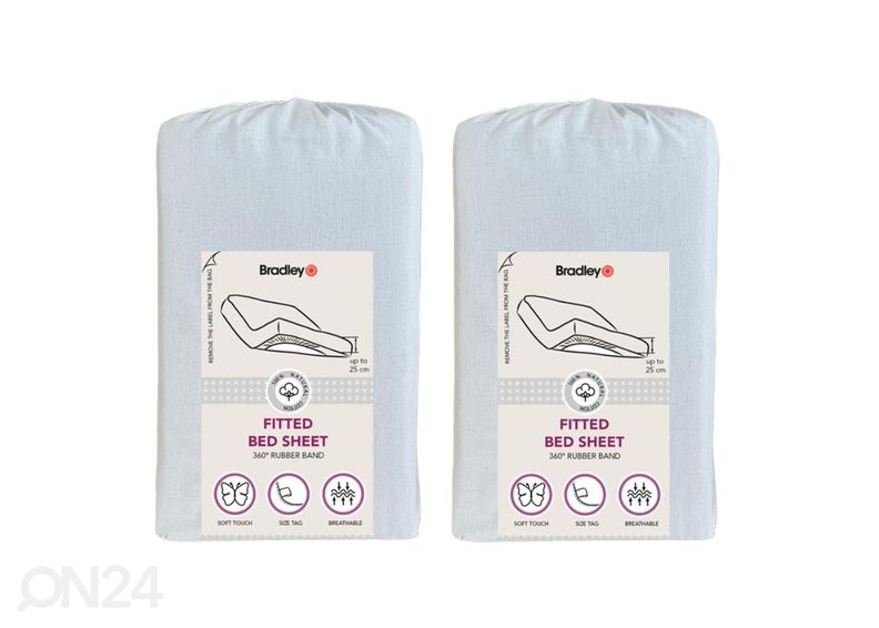 Простыня на резинке Bradley, 180x200x25 см, в текстильном чехле, 2 шт увеличить