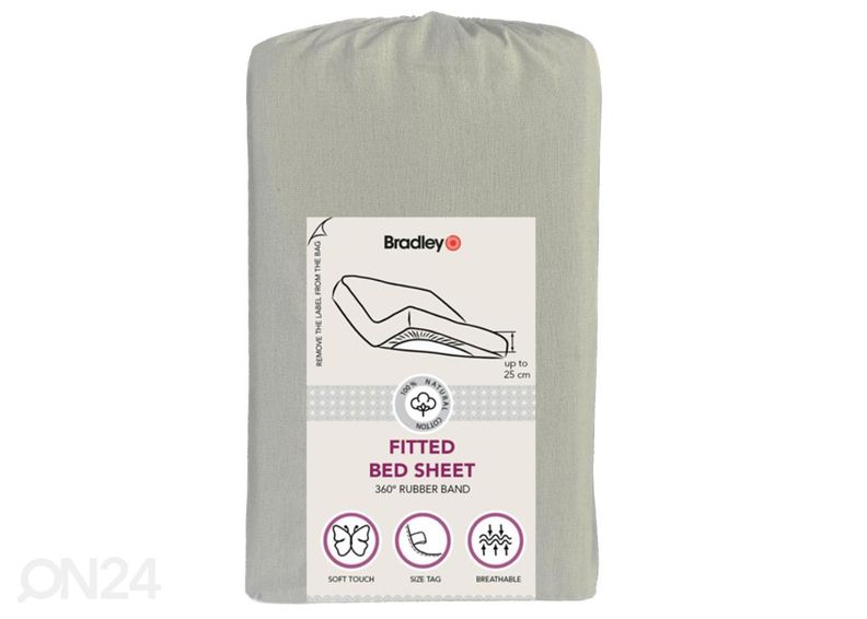 Простыня на резинке Bradley, 90х200х25 см, в текстильном чехле увеличить