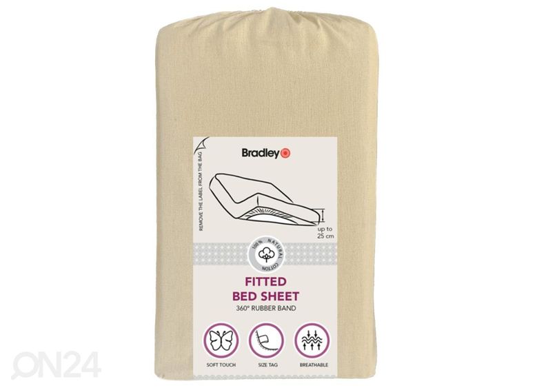 Простыня на резинке Bradley, 90х200х25 см, в текстильном чехле увеличить