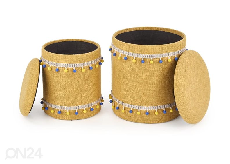 Пуфы с ящиком, 2 шт увеличить