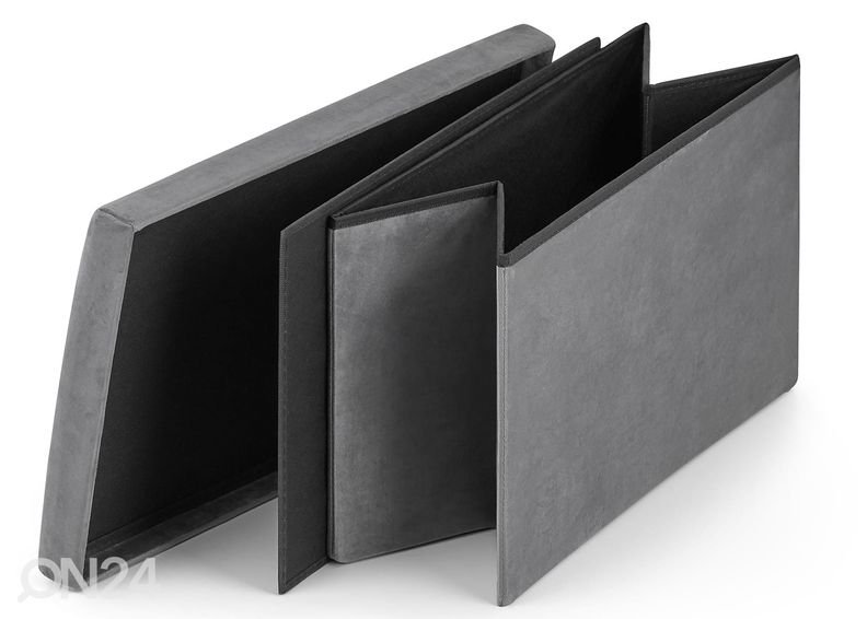 Пуф с ящиком, серый велюр увеличить