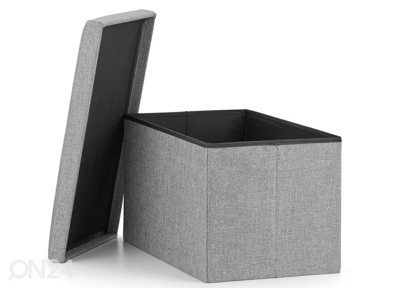 Пуф с ящиком, серый текстиль увеличить