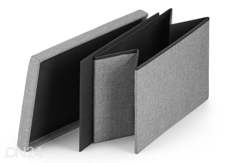 Пуф с ящиком, серый текстиль увеличить